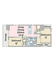 dea del mare 2LDKの間取図画像