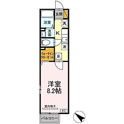 ベルテイマイ 1Kの間取図画像