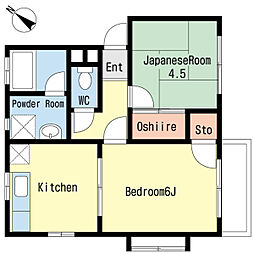 プレゼンスアミティエ 2DKの間取図画像