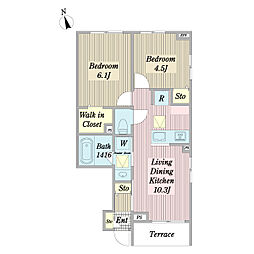 Sincere Terrace 2LDKの間取図画像