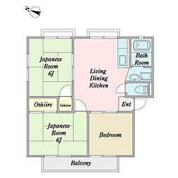 トップマウント 3DKの間取図画像