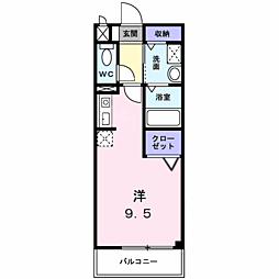 マーメイド ワンルームの間取図画像