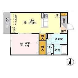 パルクセゾン 1LDKの間取図画像