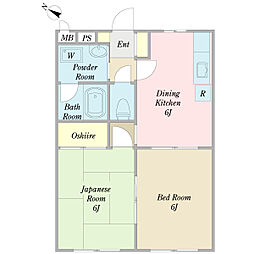 リトルウッズ2 2DKの間取図画像