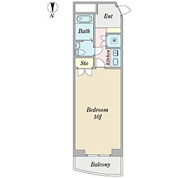 オルトせんげん台 1Kの間取図画像