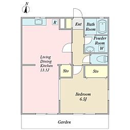 パラシオンガルネーレ 1LDKの間取図画像