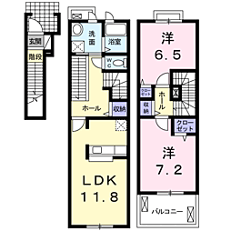 ガーデニアエス 2LDKの間取図画像