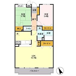 セルリア春日部 2LDKの間取図画像