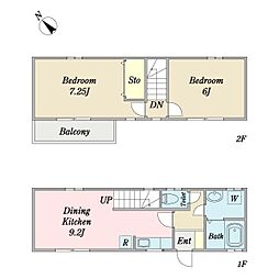 エクセルメゾネット 2DKの間取図画像