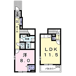 リヴェール 1LDKの間取図画像