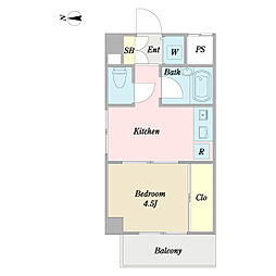 ウインベル平野 1Kの間取図画像