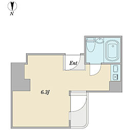 Ｂ−3 5階ワンルームの間取り