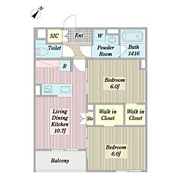 Ｌ’Ｅｘｃｅｌｌｅｎｃｅ　Ｍ 2階2LDKの間取り