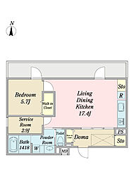 OAK SQUARE経堂 1SLDKの間取図画像