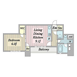 コンフォール新小岩 4階1LDKの間取り