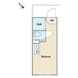 テラス新小岩　壱番館 2階ワンルームの間取り