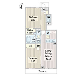 BLESS葛飾立石A棟 2LDKの間取図画像