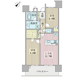 デュオシティウエスト 2LDKの間取図画像
