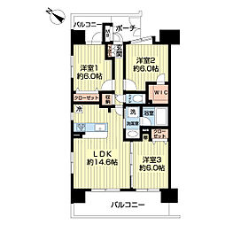 フェイム小岩レジデンスタワー 1001 3LDKの間取り