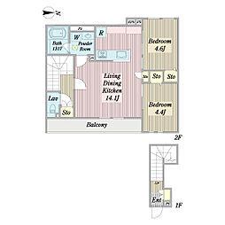 アイザック糀谷 2LDKの間取図画像