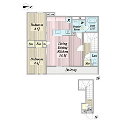アイザック糀谷 2LDKの間取図画像