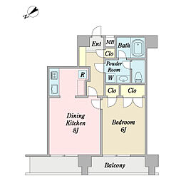 ザ・チェリーステージ 1LDKの間取図画像