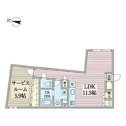スペックレジデンス大森北 1LDKの間取図画像
