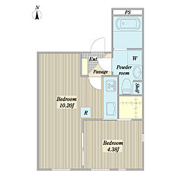 STRIPES 大森 1LDKの間取図画像