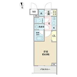 コンシェリア品川南ザグランドレジデンス 1Kの間取図画像