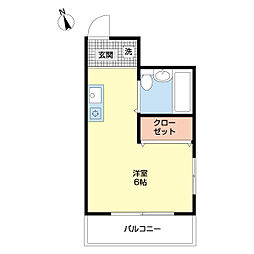ベイグランデ ワンルームの間取図画像