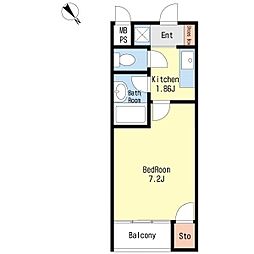 ファーストコーポラス11 1Kの間取図画像