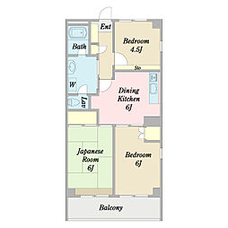 グランドール小善 3DKの間取図画像