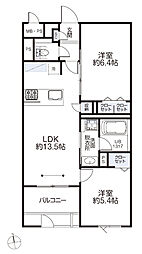 リーフガーデン浦安 2LDKの間取図画像