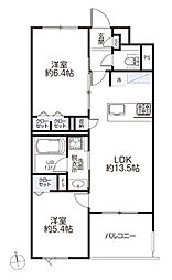リーフガーデン浦安 2LDKの間取図画像