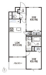 リーフガーデン浦安 2LDKの間取図画像