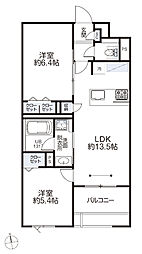 リーフガーデン浦安 2LDKの間取図画像