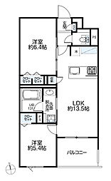 リーフガーデン浦安 2LDKの間取図画像