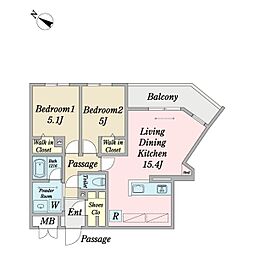 ＶＥＲＤＥ仲町台 3階2LDKの間取り