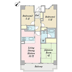 サニープレイス中山 3LDKの間取図画像