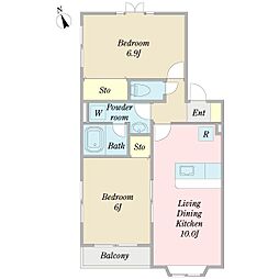 シェークル 2LDKの間取図画像