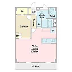 大師パールハイム 1LDKの間取図画像