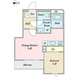 Greenhills1 1LDKの間取図画像