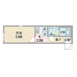 ビューラー鹿島田 1Kの間取図画像
