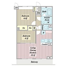 間取図画像 2LDK