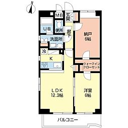 エミールデローザ 1SLDKの間取図画像