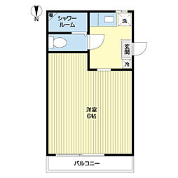 グローリーハイツ 1Kの間取図画像
