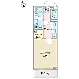 エイブライト 1Kの間取図画像