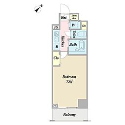 プロシード新横浜 1Kの間取図画像