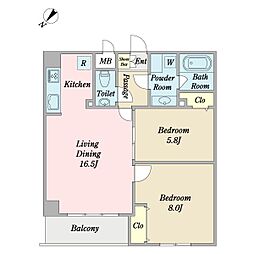 ラピスヒルズ 2LDKの間取図画像
