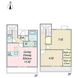 アルヴィータ 2LDKの間取図画像